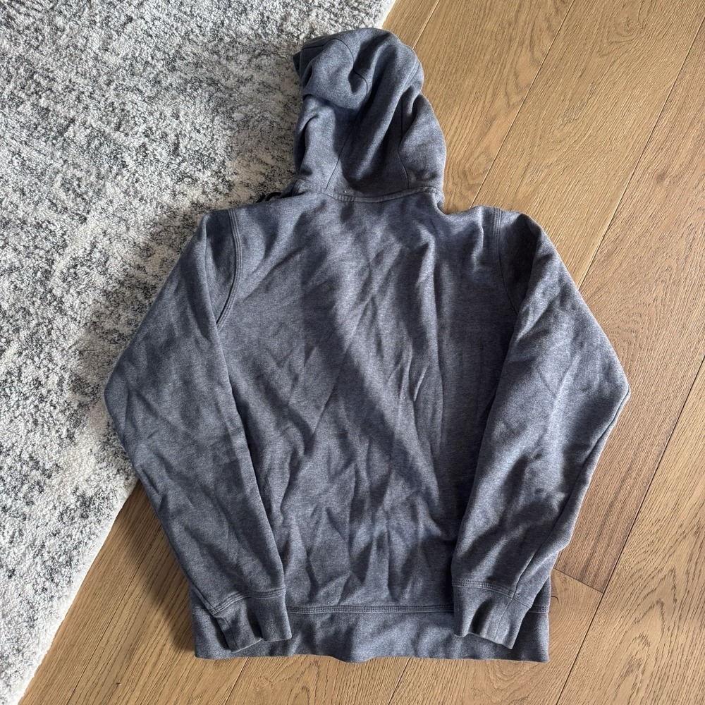 Vintage Nike Zip Up Hoodie Mens M Grey Swoosh Logo Blue Tag Y2K 00s Sweatshirt - Picture 4 of 6
